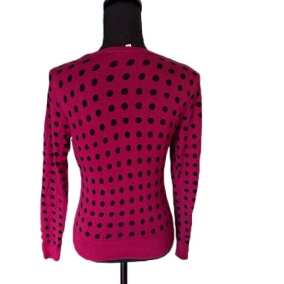 Halogen Burgundy Polka Dot Cardigan - Picture 3 of 8